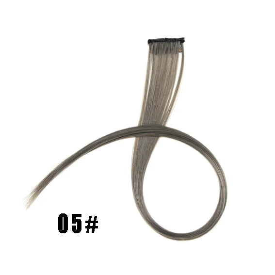 Extensiones de cabello sintético liso de 55,8 cm de largo, 37 colores, ignífugas, de clip, de una sola pieza