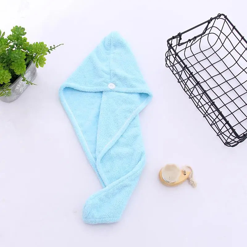 Girl's Hair Drying Hat Quick-dry Hair Towel Cap Hat Bath Hat Microfiber Solid Towel Cap Super Absorption Turban Hair Dry Cap