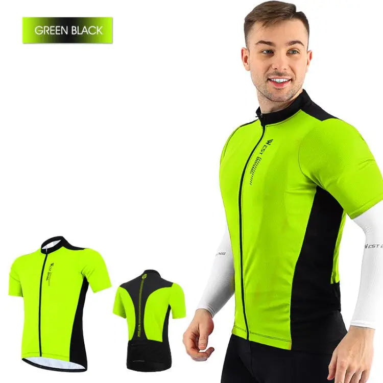 WEST BIKING XS-XXXL Maillot de Ciclismo de Verano Transpirable para Hombre, de Equipo de Competición, Maillot de Bicicleta de Deporte, Camiseta, Ropa, Maillot de Ciclismo de Manga Corta