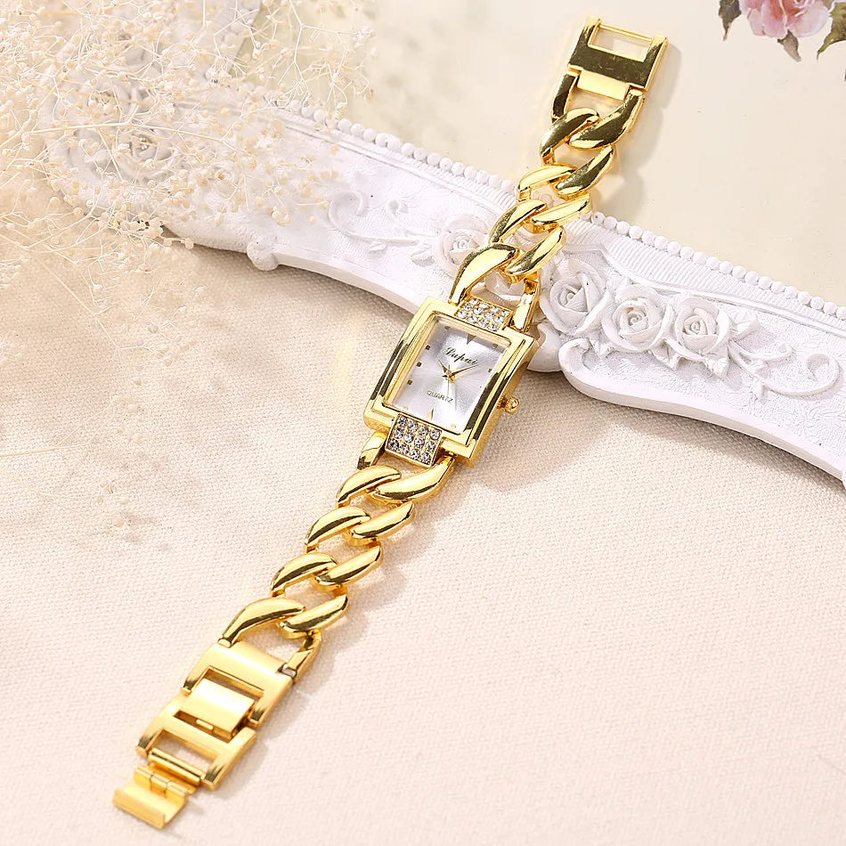 Relojes de Mujer de Marca Superior, Lujo, Pulsera Dorada, Reloj de Mujer, Relojes de Rhinestone para Dama, Reloj, Reloj Mujer, Montre Femme