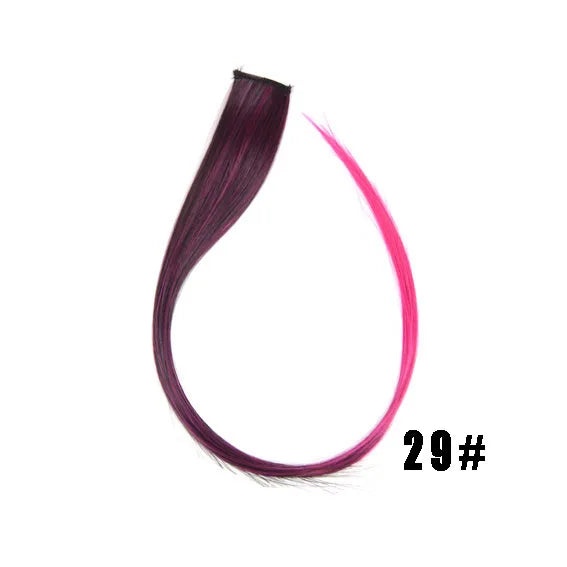 Extensiones de cabello sintético liso de 55,8 cm de largo, 37 colores, ignífugas, de clip, de una sola pieza
