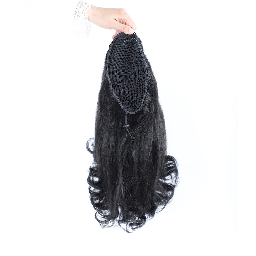 Synthetic Curly Ponytail Hair Drawstring Fake Ponytail Afro Hairpiece Ombre Color High Puff Ponytail Extensions Synthetic Hair