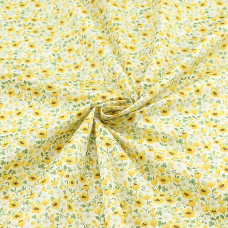 Tela floral Liberty de sarga de algodón estampada para acolchado, ropa de cama, sábanas de bebé, bricolaje hecho a mano por medio metro