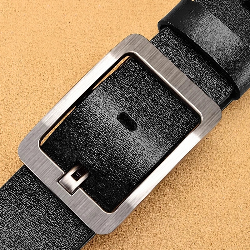 Leather Men's High-quality Buckle Jeans Leather Casual  Belt Business Denim Belt Men's Fashion Designer 2025 New