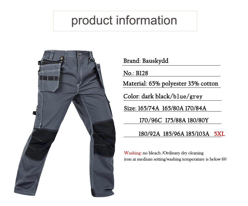 New High Quality Craftsman Men's Work Pants Workwear Multi Pockets Work Trousers Mechanic Workwear