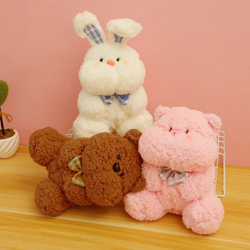 Kawaii Animals Plush Toy Soft Stuffed Lovely Tiger Rabbit Frog Teddy Bear Plush Doll Home Decor Kids Girls Birthday Day Gifts