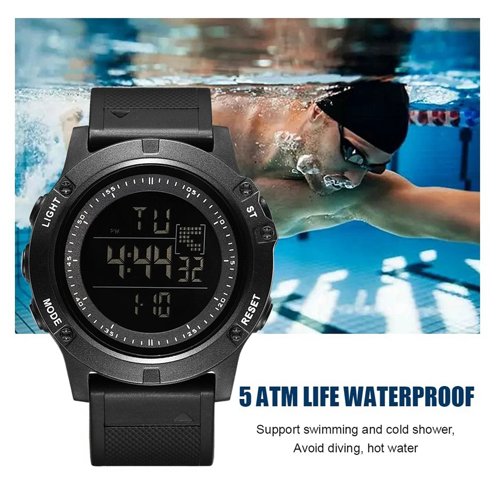 Men Watches Outdoor Sport Waterproof Digital Watch for Men Large LED Dial Fashion Khaki Military Wristwatch Relogio Masculino