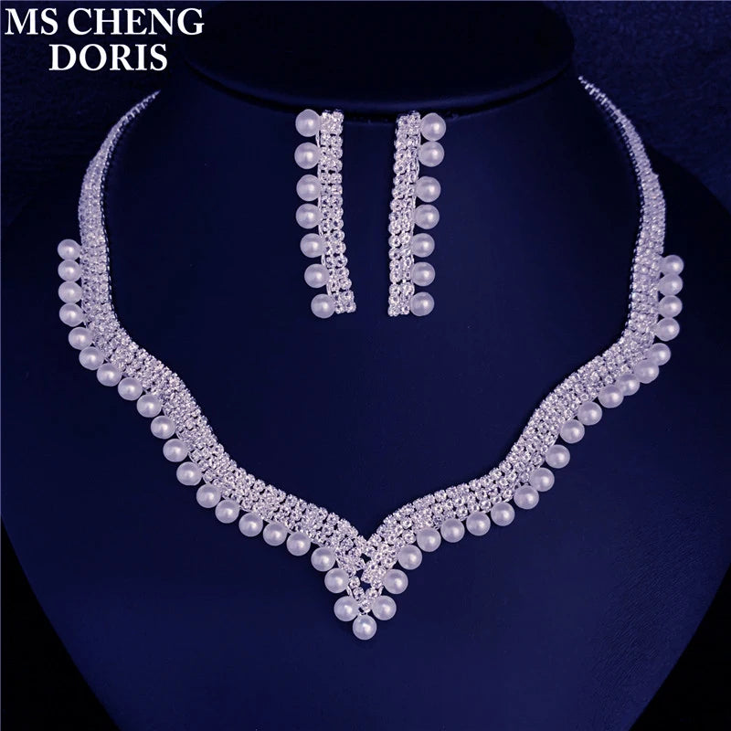 Juego de joyas de cristal con diamantes de imitación – Lujoso, brillante y perfecto para novias