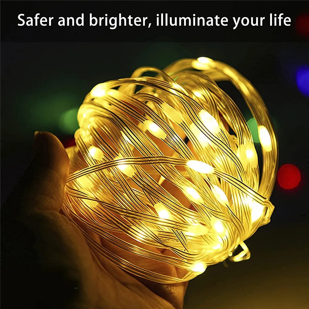 Christmas Decorations For Home Led Festoon Fairy Lights 20/50/100M EU/US Plug New Year 2025 Street Garland On The House