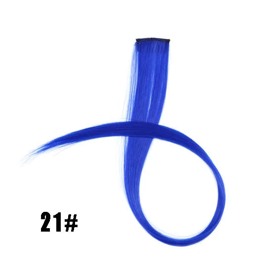 Extensiones de cabello sintético liso de 55,8 cm de largo, 37 colores, ignífugas, de clip, de una sola pieza