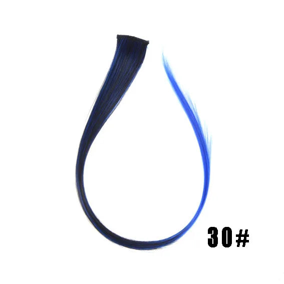 Extensiones de cabello sintético liso de 55,8 cm de largo, 37 colores, ignífugas, de clip, de una sola pieza