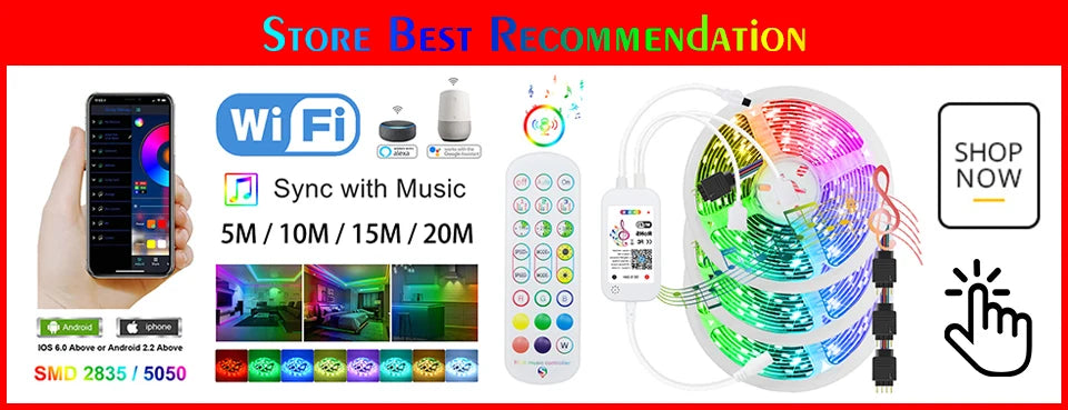 Gaming Lights LED Strips 2M For Monitor TV Backlight Behind Ambient USB Ports SMD 5050 RGB Colorful Music Remote