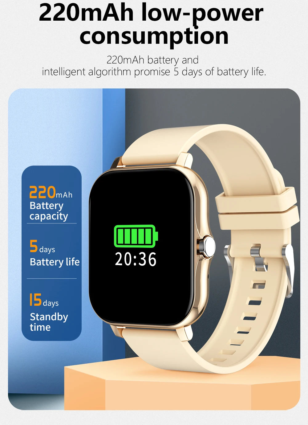 1.83'' Sports Smart Watch Fitness Clock Health Monitor Waterproof Smartwatch Wireless Call Watches for Men Women IOS Xiaomi