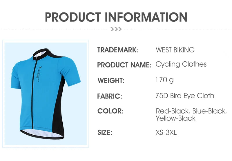 WEST BIKING XS-XXXL Maillot de Ciclismo de Verano Transpirable para Hombre, de Equipo de Competición, Maillot de Bicicleta de Deporte, Camiseta, Ropa, Maillot de Ciclismo de Manga Corta
