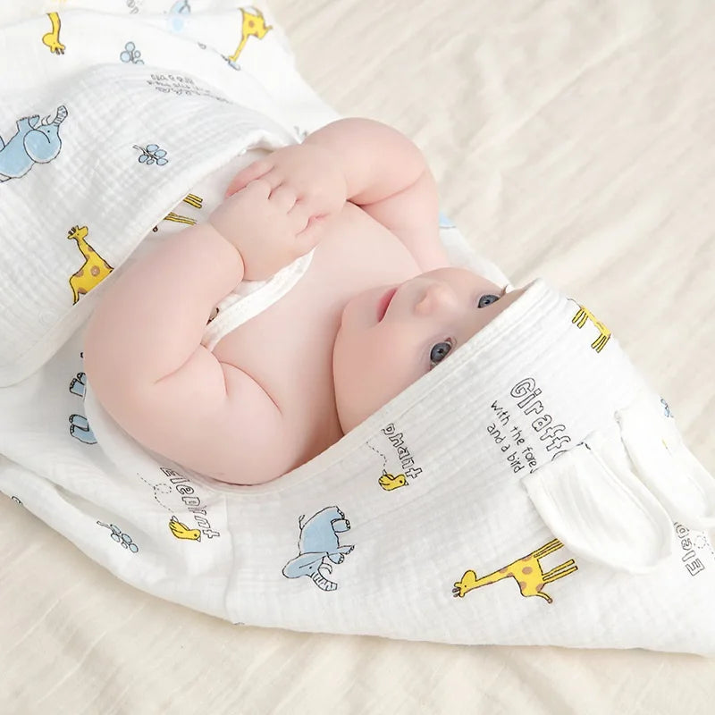 Newborn Baby Boy Girl Bathrobe Towel 100% Cotton Infant Toddler Child Cartoon Hooded Bathrobe Cloak Baby Blanket