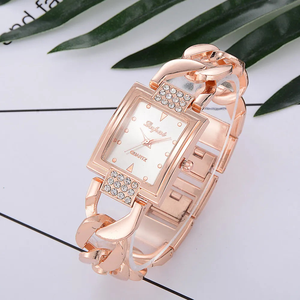 Relojes de Mujer de Marca Superior, Lujo, Pulsera Dorada, Reloj de Mujer, Relojes de Rhinestone para Dama, Reloj, Reloj Mujer, Montre Femme