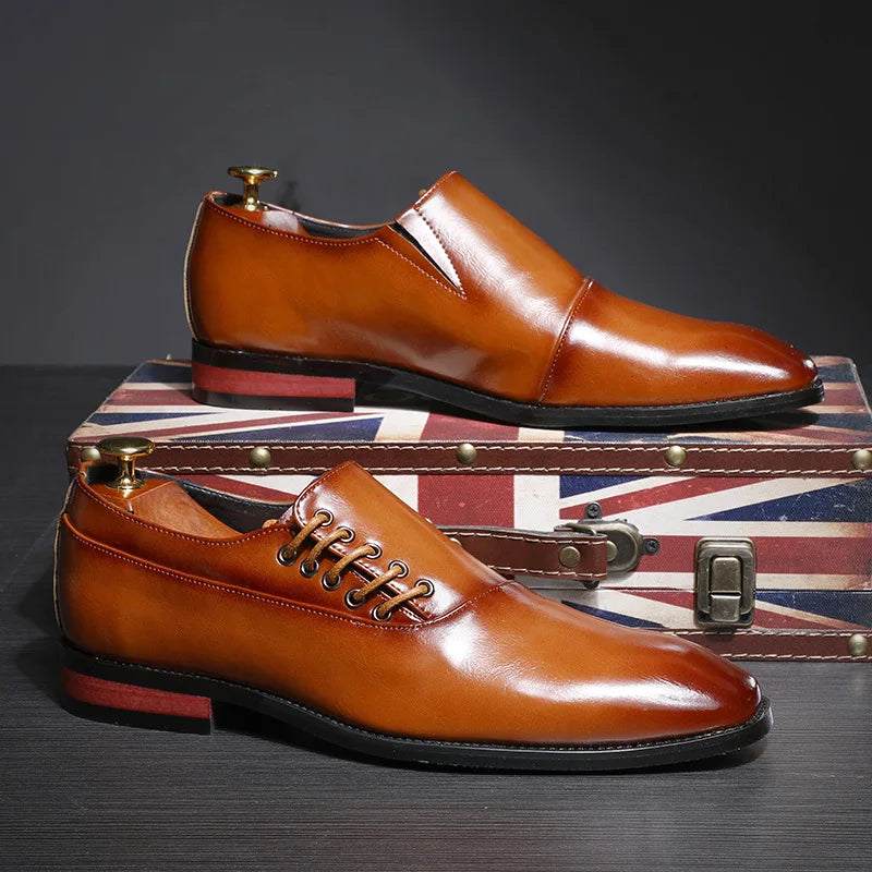 High Quality Brand Men Formal Shoes Men Oxford Leather Dress Shoes Fashion Business Men Shoes Pointed Wedding Shoes