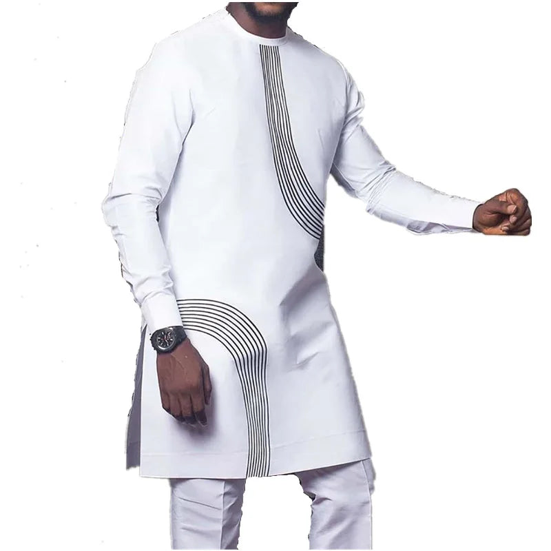 Vêtements africains pour hommes, nouvelle mode africaine pour hommes, été, Dashiki traditionnel, chemises blanches à manches longues, vêtements africains
