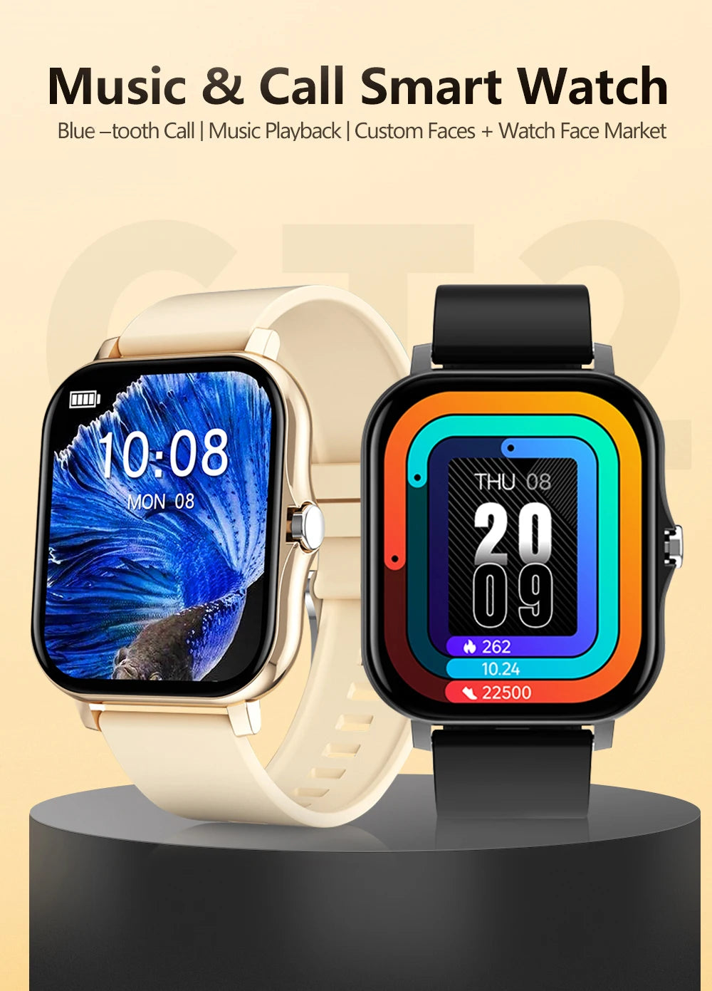 1.83'' Sports Smart Watch Fitness Clock Health Monitor Waterproof Smartwatch Wireless Call Watches for Men Women IOS Xiaomi