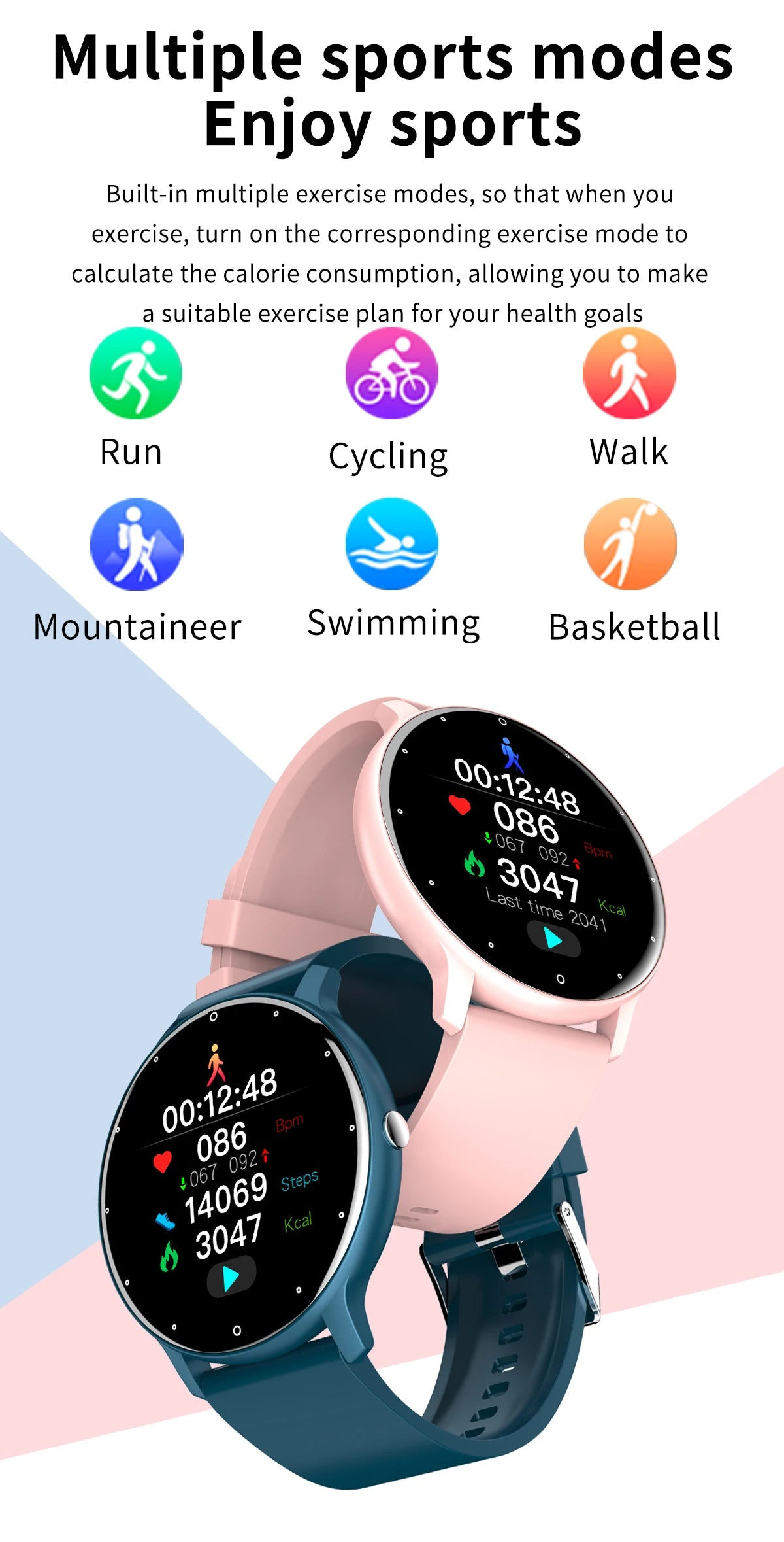 Reloj inteligente LIGE para mujer, hombre, regalo, relojes deportivos de fitness, monitor de ritmo cardíaco, Smartwatch resistente al agua para Xiaomi Android iOS