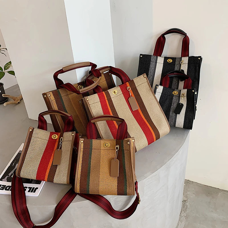 Luxury Women Canvas Handbags High Quality Ladies Large Capacity Purse Shoulder Bag Designer Female Travel Tote Messenger Bags