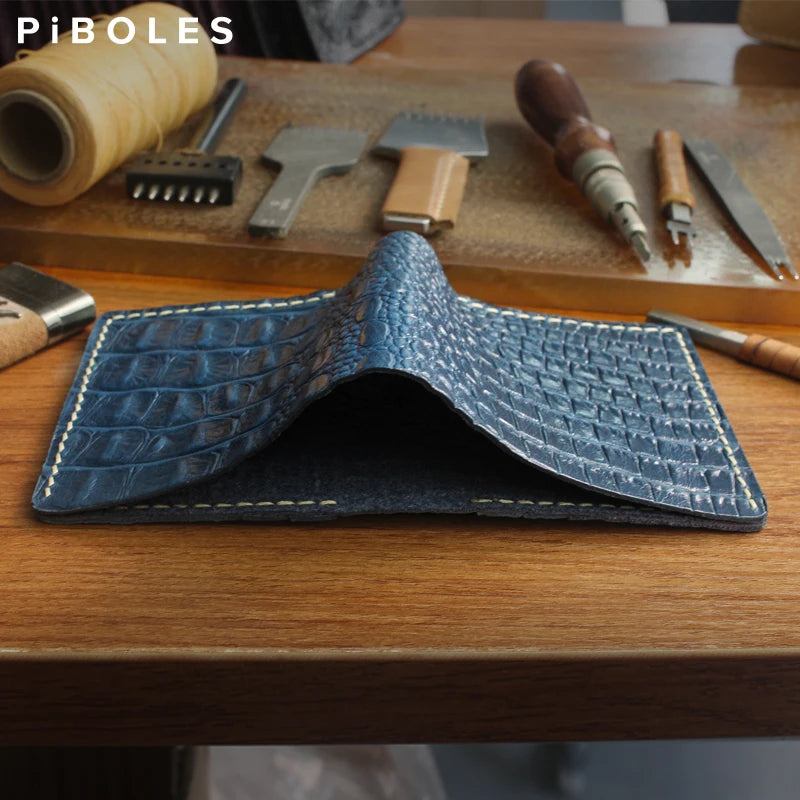 Luxury Genuine Leather Women's Wallet Handmade Leather Bifold Short Wallets For Men Portable Storage Credit Card Holder Purse