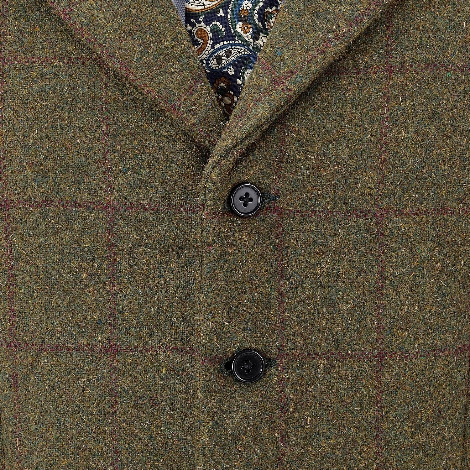 Men's Vintage Plaid Vest Wool Tweed Suit Vest Notch Lapel Waistcoat Groomsmen For Wedding