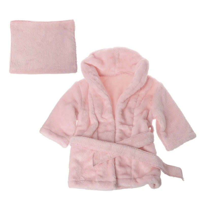 Nuevos Albornoces para Bebé Toalla de Baño de Color Sólido Bata de Bebé Cálida con Capucha y Cinturón Accesorios de Fotografía para Recién Nacidos Accesorios para Sesiones de Fotos de Bebés