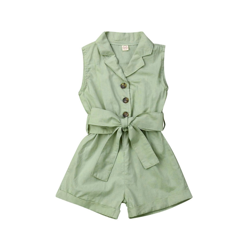 Ropa para bebés y niñas a la moda, sin mangas, con lazo en la cintura, trajes de verano, pelele, ropa para niños