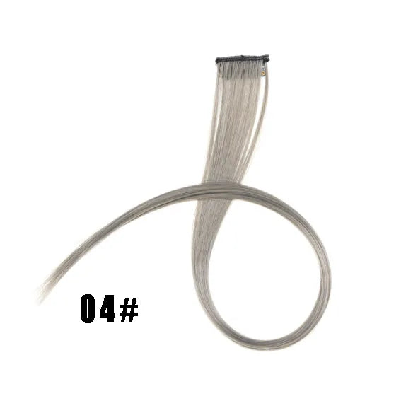 Extensiones de cabello sintético liso de 55,8 cm de largo, 37 colores, ignífugas, de clip, de una sola pieza