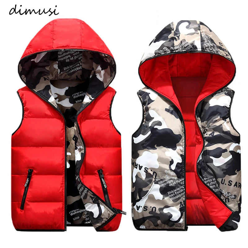 DIMUSI Men’s Winter Hooded Vest – Reversible, Thick & Stylishly Warm