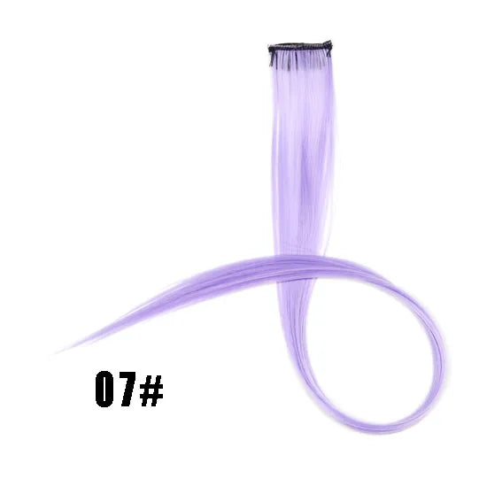 Extensiones de cabello sintético liso de 55,8 cm de largo, 37 colores, ignífugas, de clip, de una sola pieza