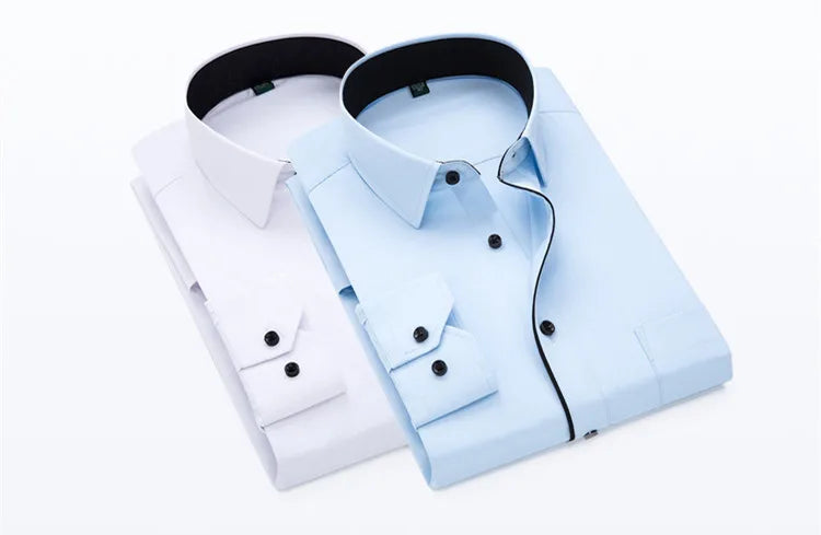 Men's clothing Wedding Shirt Long Sleeve Men Dress Shirts Man Business Party Solid Casual Shirt Work Wear Formal Slim Male Shirt