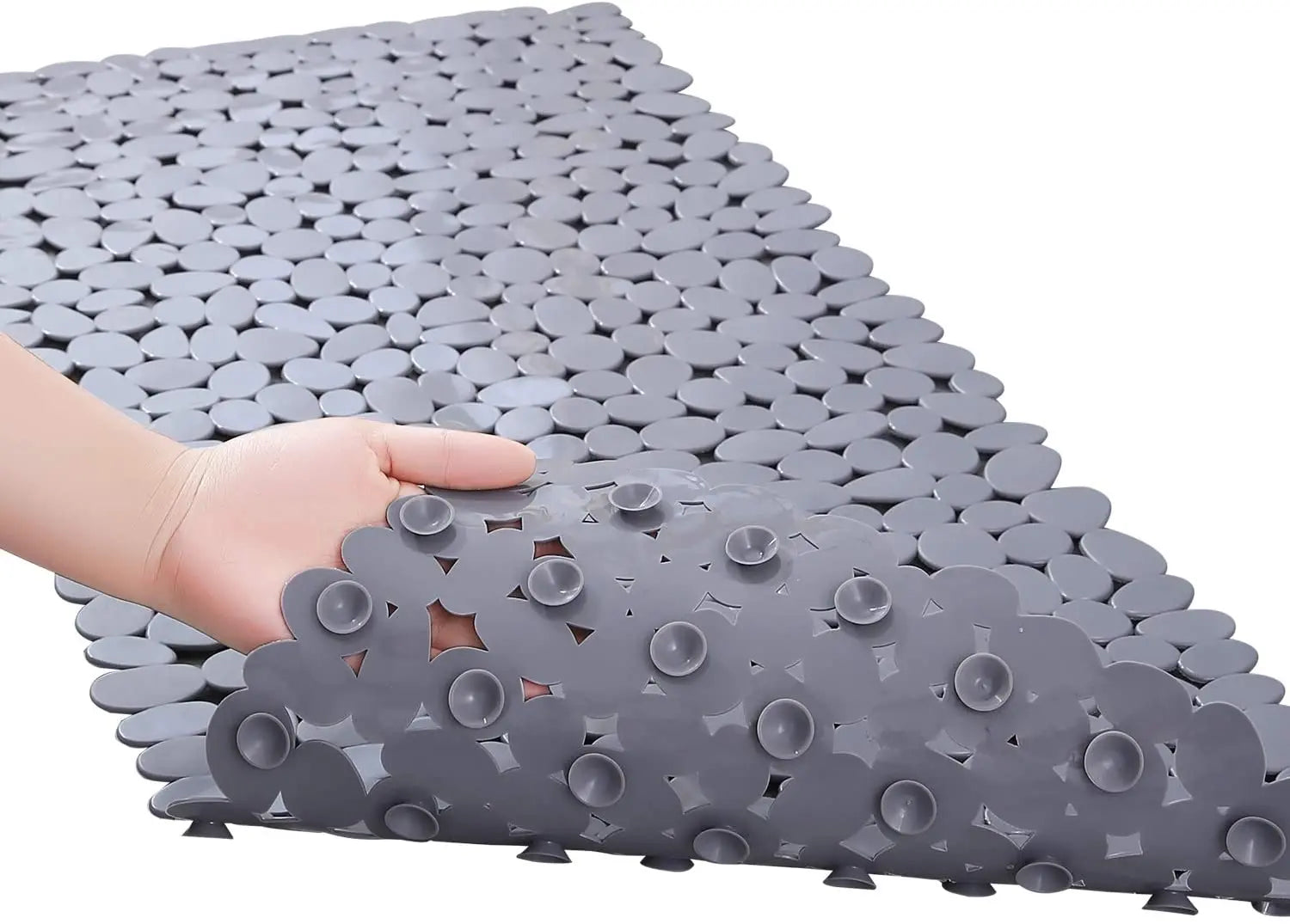 Alfombrilla Antideslizante de Seguridad para Suelo de Baño, Alfombra de Bañera, Alfombrilla de Ducha de Goma Ecológica con Piedras para Niños, Mayores y Discapacitados