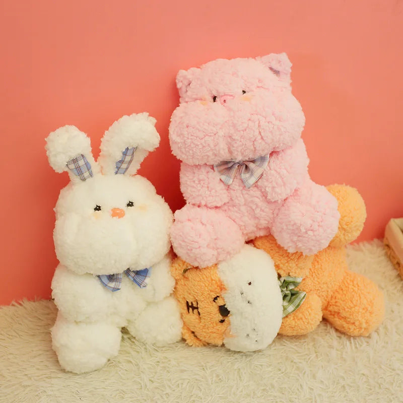 Kawaii Animals Plush Toy Soft Stuffed Lovely Tiger Rabbit Frog Teddy Bear Plush Doll Home Decor Kids Girls Birthday Day Gifts
