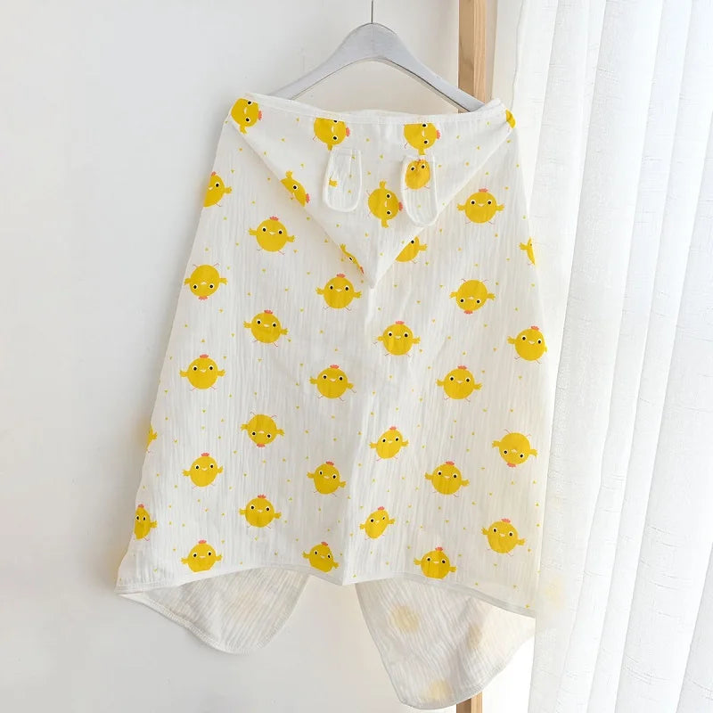 Newborn Baby Boy Girl Bathrobe Towel 100% Cotton Infant Toddler Child Cartoon Hooded Bathrobe Cloak Baby Blanket