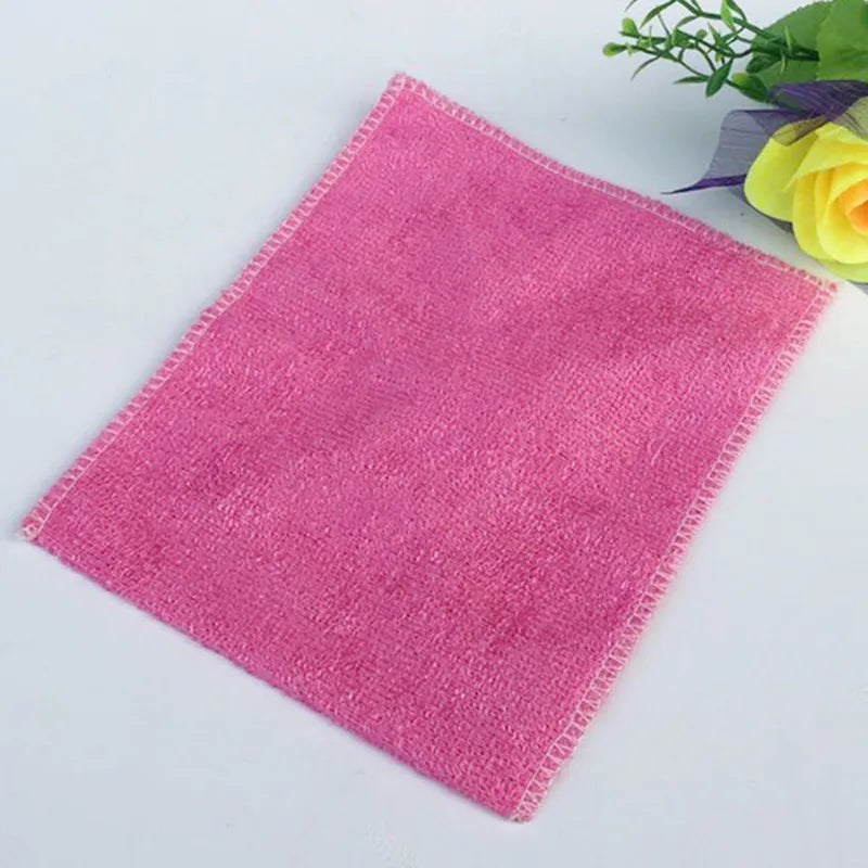 Kitchen Anti-grease Dishcloth Wiping Rag Bamboo Fiber Towel Cleaning Cloth Household Washing Disrag Kitchen Cleaning Towel Wiper
