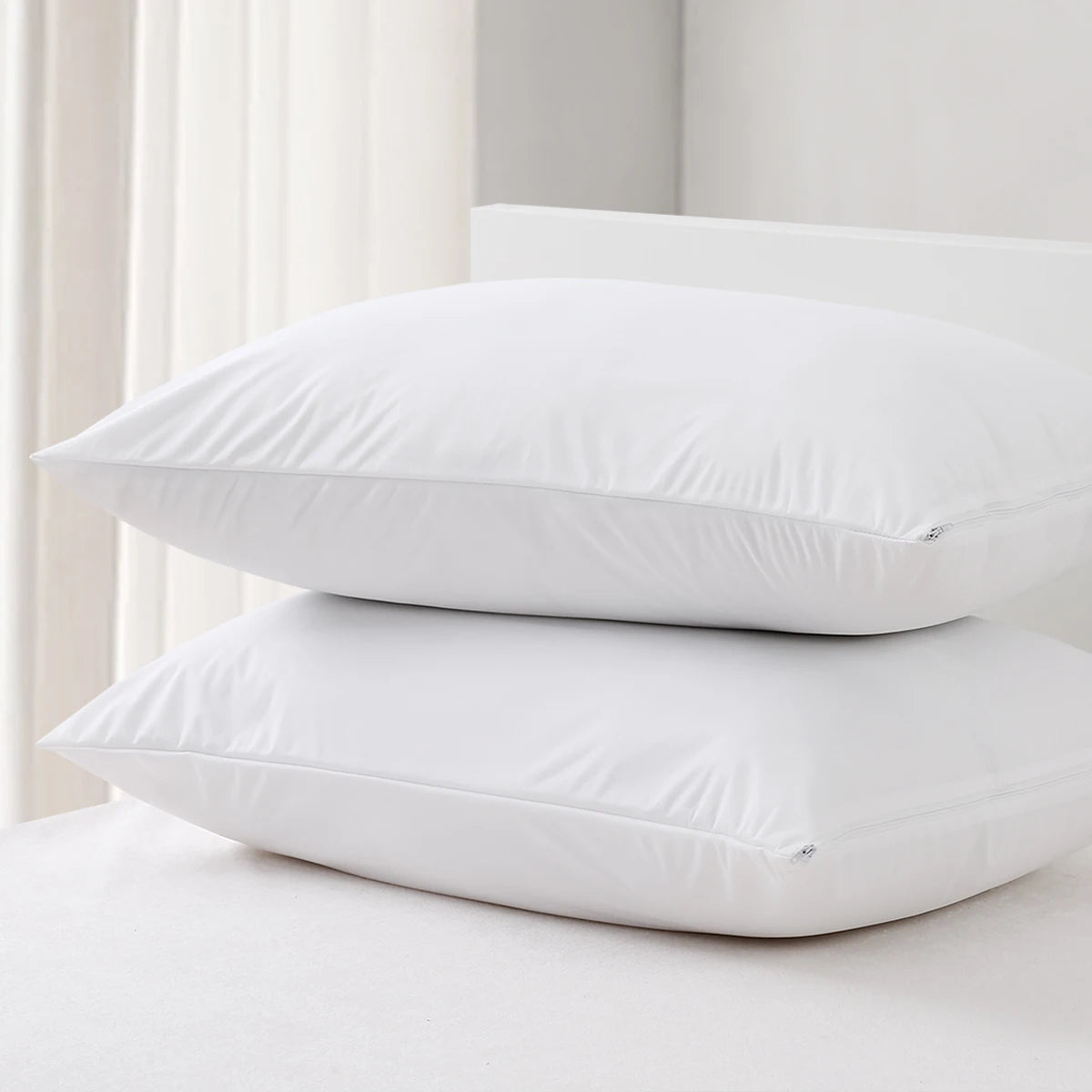 Glatt vanntett putetrekk til putevar Beskytter allergi putevar Anti-midd Veggedyrsikker glidelås Alle størrelser 1 stk