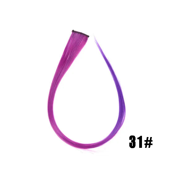 Extensiones de cabello sintético liso de 55,8 cm de largo, 37 colores, ignífugas, de clip, de una sola pieza