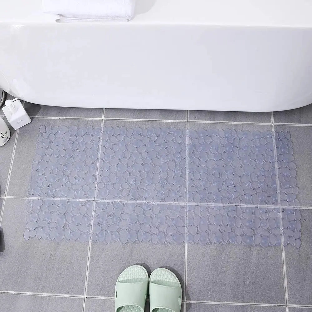 Alfombrilla Antideslizante de Seguridad para Suelo de Baño, Alfombra de Bañera, Alfombrilla de Ducha de Goma Ecológica con Piedras para Niños, Mayores y Discapacitados