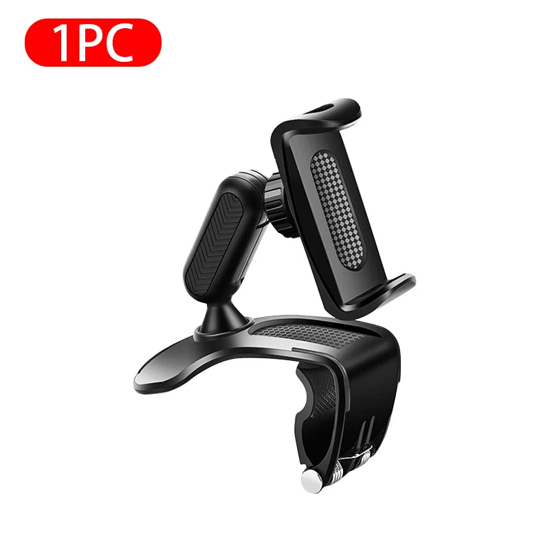 Soporte de teléfono para coche en salpicadero ABS, soporte de teléfono móvil para parasol, soporte de teléfono para espejo retrovisor de coche, accesorios de rotación de 360 grados