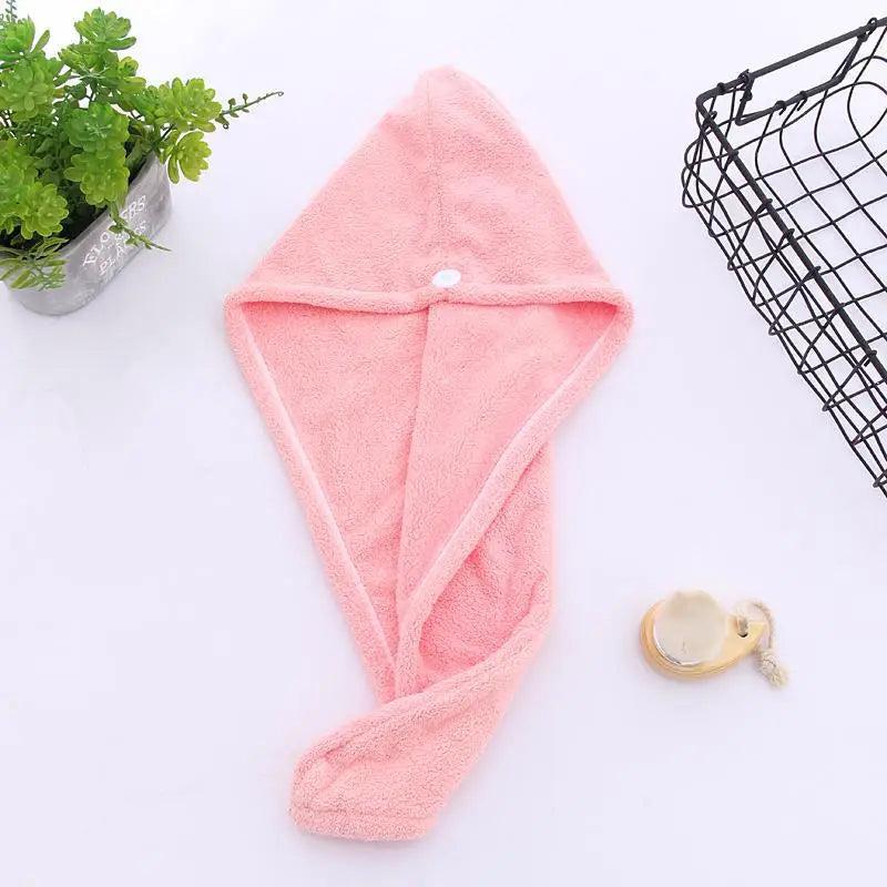 Girl's Hair Drying Hat Quick-dry Hair Towel Cap Hat Bath Hat Microfiber Solid Towel Cap Super Absorption Turban Hair Dry Cap