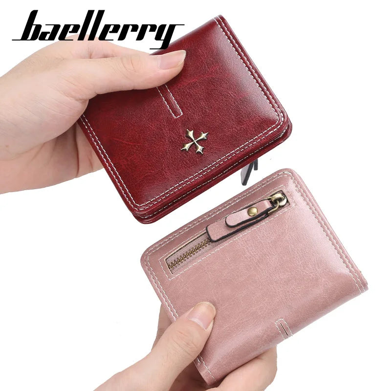 Luxury Fashion Small Women Leather Wallet With Coin Pocket Slim Purse Ladies Credit Card Holder For Female MIni Money Bag
