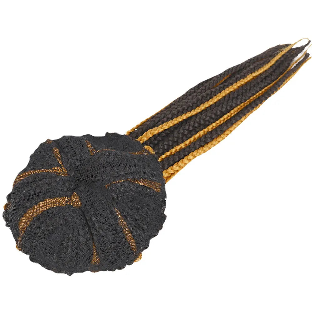 SQRDGQ Pelucas de diadema sintéticas para mujer, pelucas largas de trenzas de caja trenzadas para mujeres negras, trenza africana, peluca natural negra y marrón para mujer
