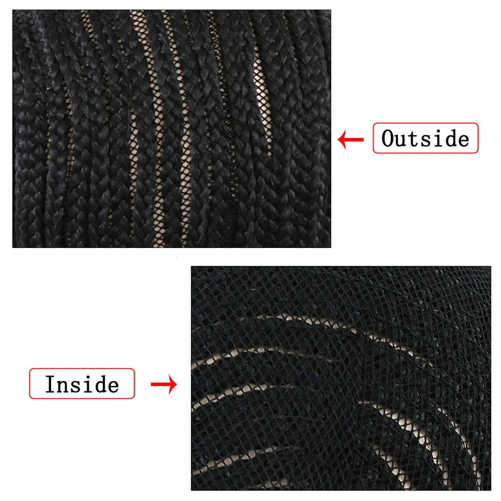Black Synthetic Braided Wig Cap for Crochet Hair Braids Breathable Cornrow Cap for Easier Sew-in Weave Hair Glueless