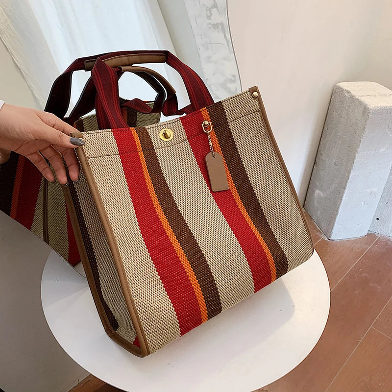 Luxury Women Canvas Handbags High Quality Ladies Large Capacity Purse Shoulder Bag Designer Female Travel Tote Messenger Bags