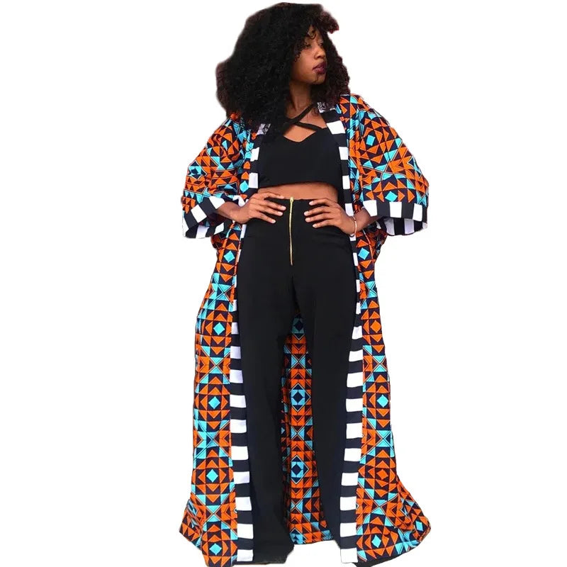 Africa Clothes for Women  Dashiki Autumn Winter African Women Printing Long Shirt Cardigan Coat Dress African Dresses Women