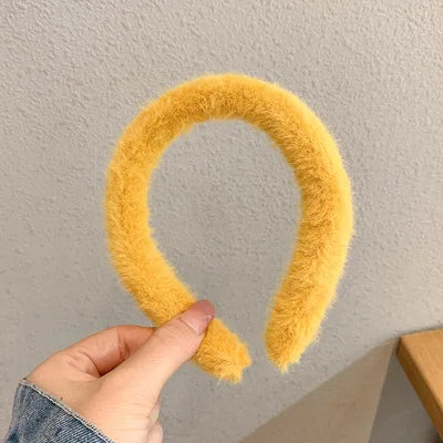 Warm Imitate Rabbit fur Headband For Women Thicken Plush Wide Hair Hoop Sweet Hair Bands For Girls Bezel New Hair Accessories