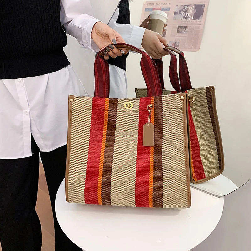 Luxury Women Canvas Handbags High Quality Ladies Large Capacity Purse Shoulder Bag Designer Female Travel Tote Messenger Bags