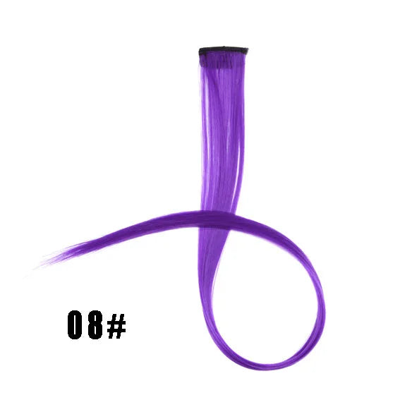 Extensiones de cabello sintético liso de 55,8 cm de largo, 37 colores, ignífugas, de clip, de una sola pieza